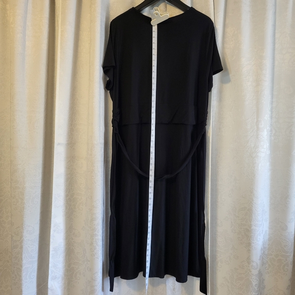 TALBOTS Womens Wrap Front Jersey Dress, Plus Size 3X, Black - Picture 9 of 14